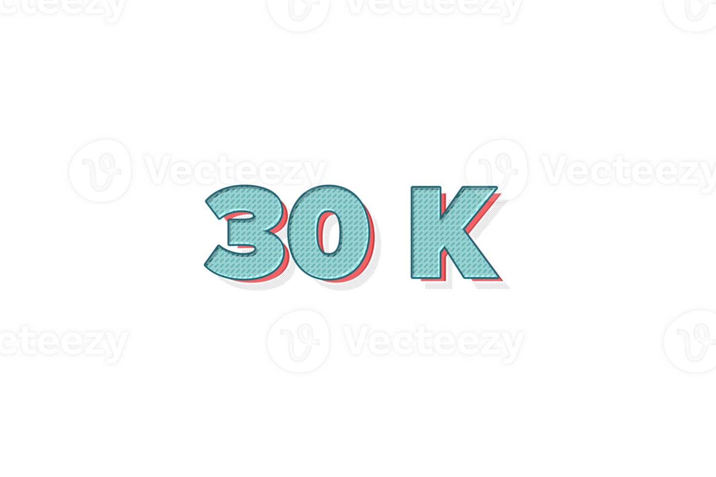 30 k subscribers celebration greeting Number with unique design png