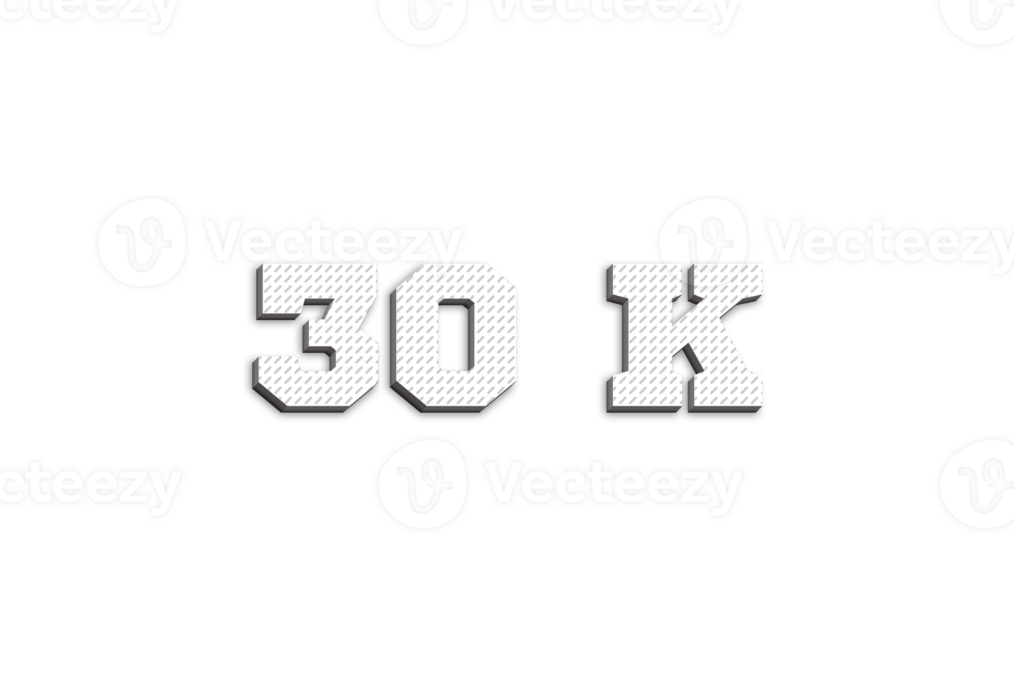 30 k  subscribers celebration greeting Number with 3d paper design png