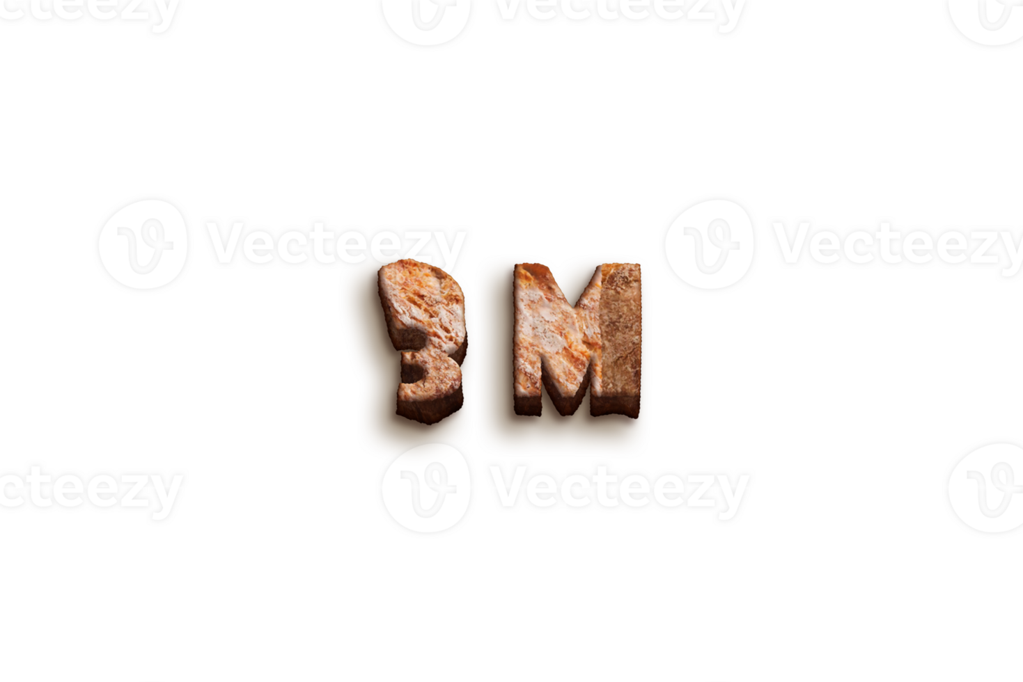 3 million subscribers celebration greeting Number with bakery design png