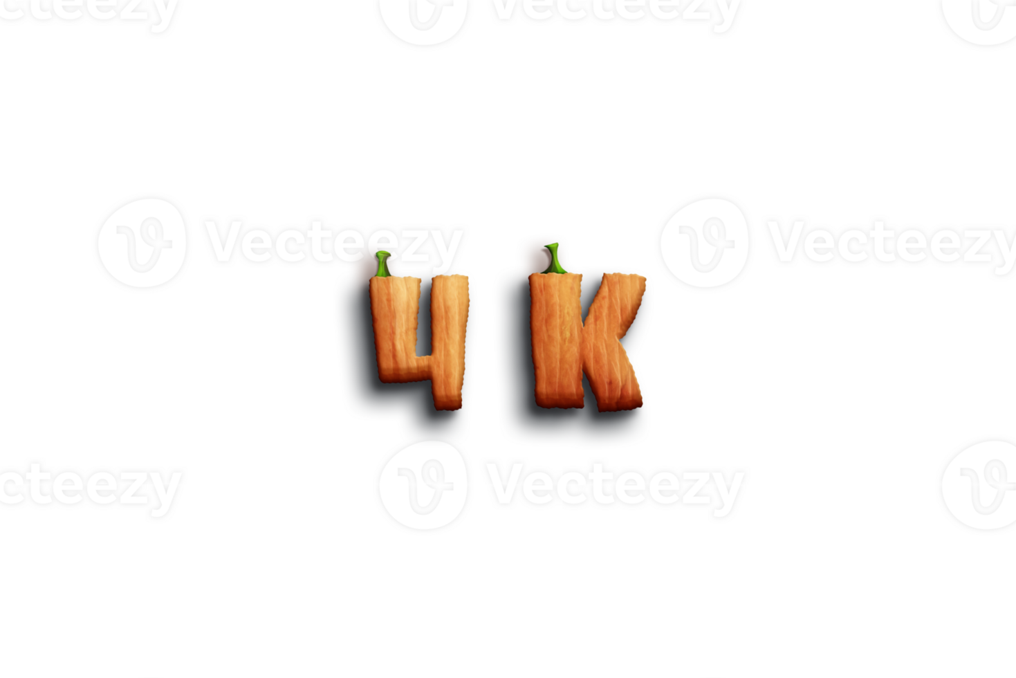 4 k subscribers celebration greeting Number with pumpkin design png