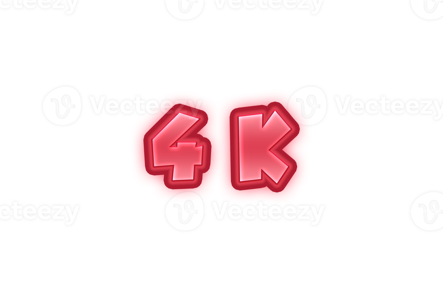 4 k subscribers celebration greeting Number with red embossed design png