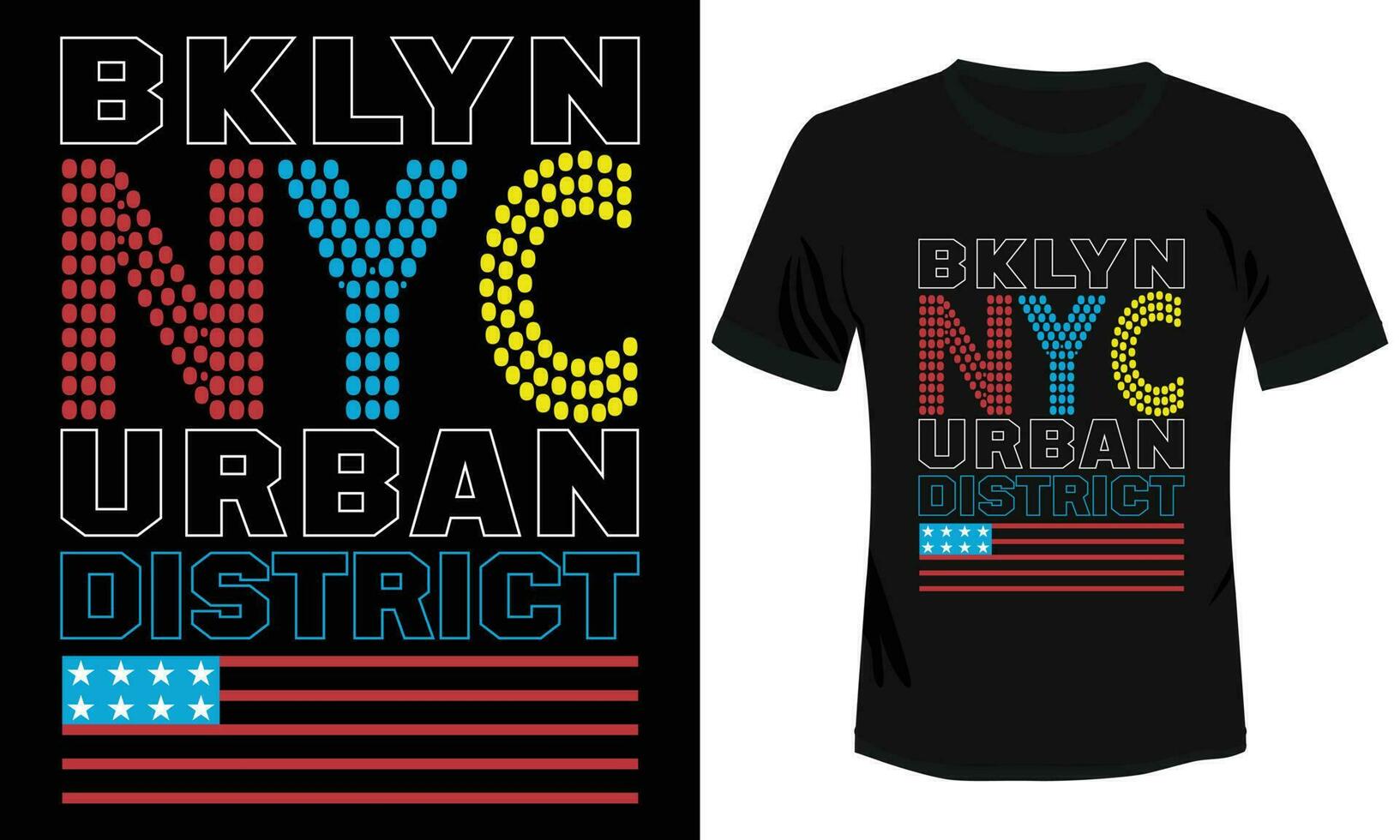 Bklyn NYC Urban District T-shirt Design Vector Illustration