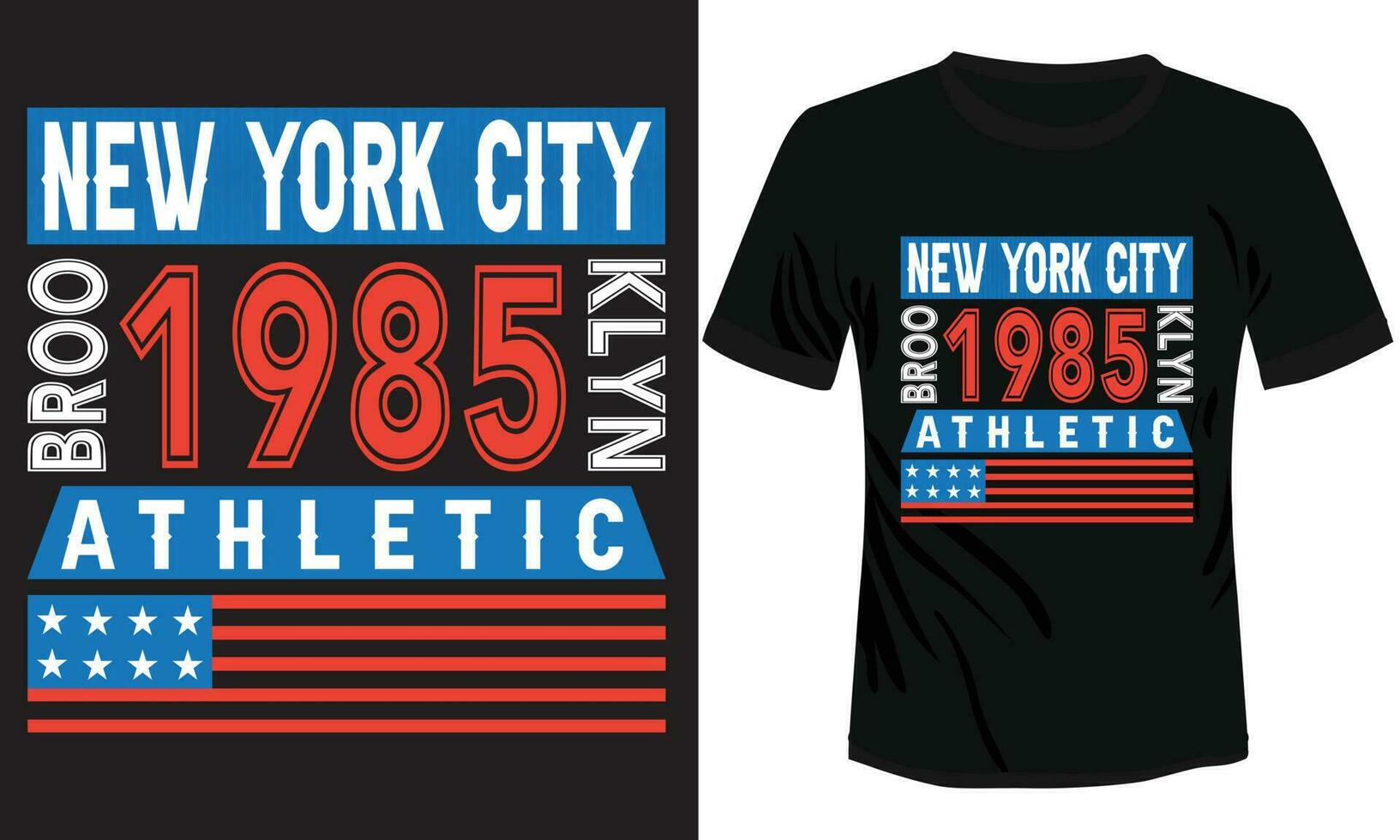 NYC classic vector t-shirt design with the Brooklyn text print-ready t-shirt design. Athletic 1985 Brooklyn vector design