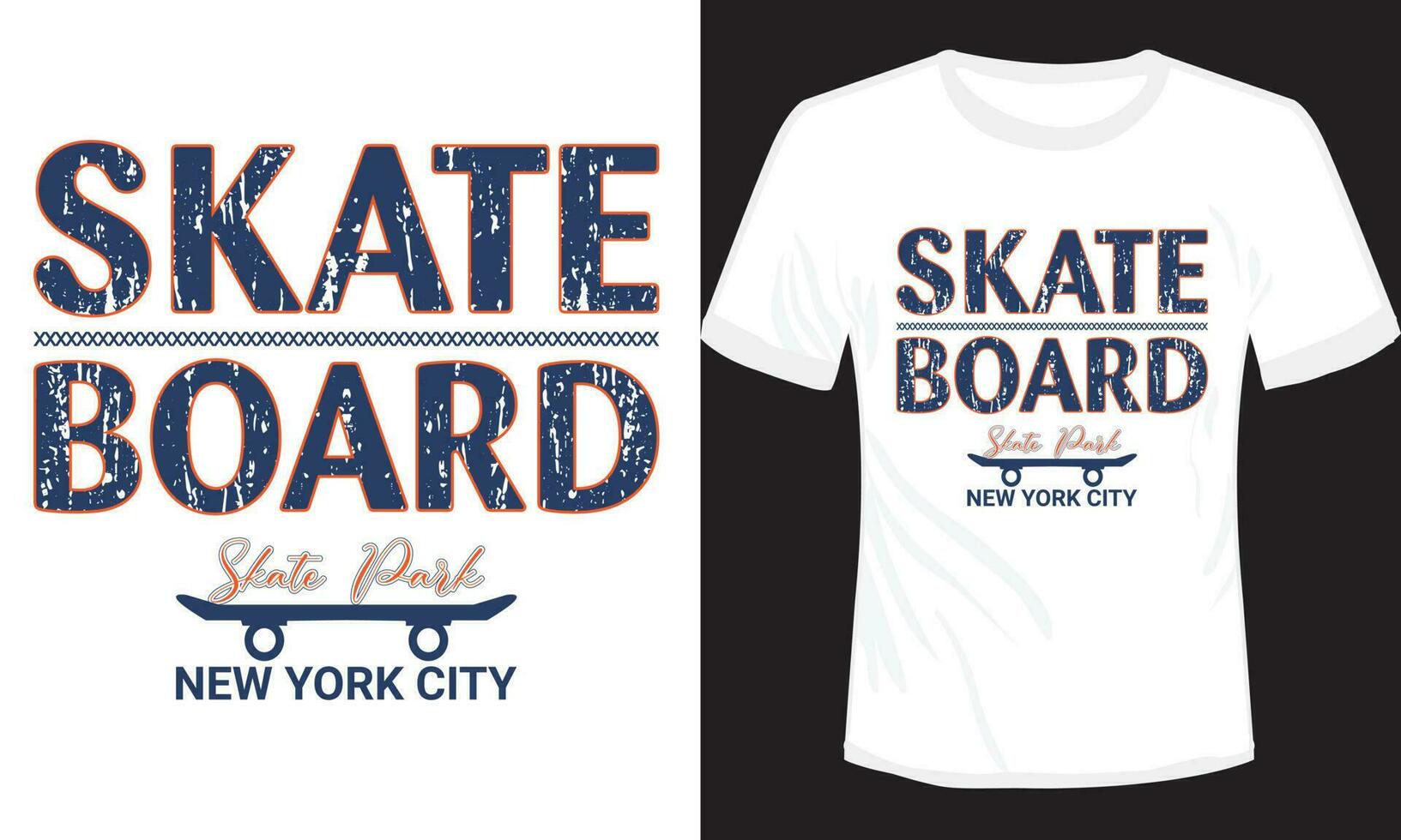 Skate Board T-shirt Design Vector Illustration