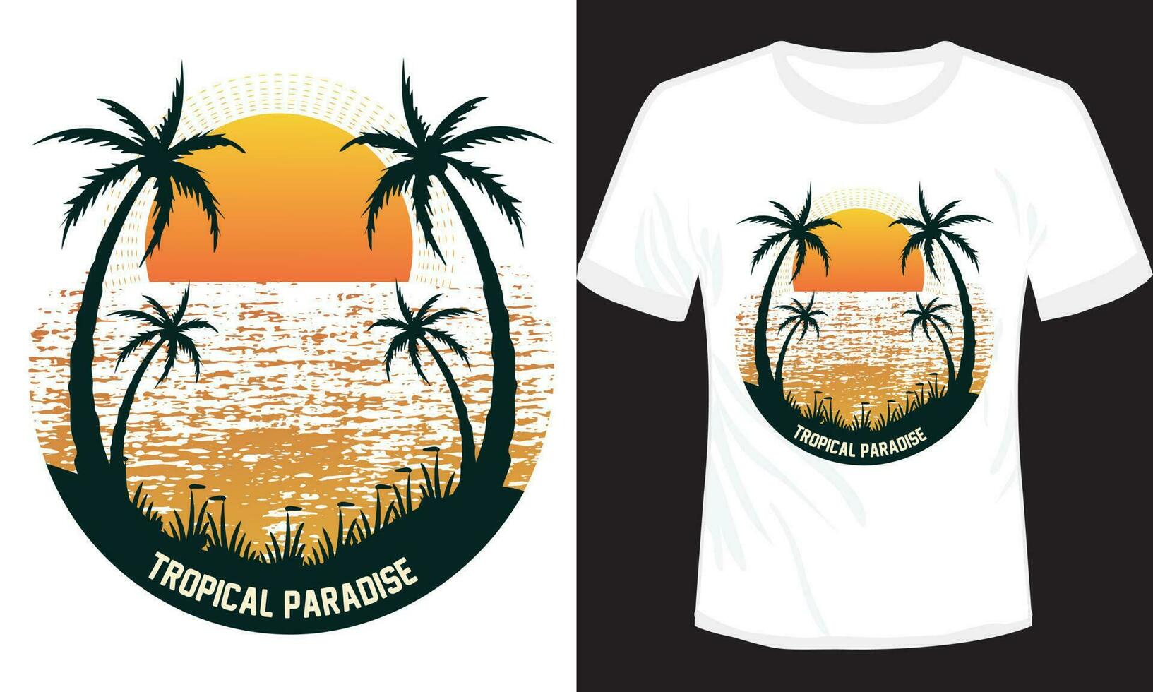 Topical Paradise T-shirt Design Vector Illustration