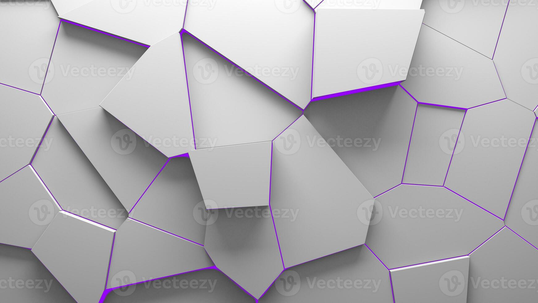 abstract extruded voronoi blocks background minimal purple clean corporate wall 3d geometric surface illustration polygonal elements displacement photo