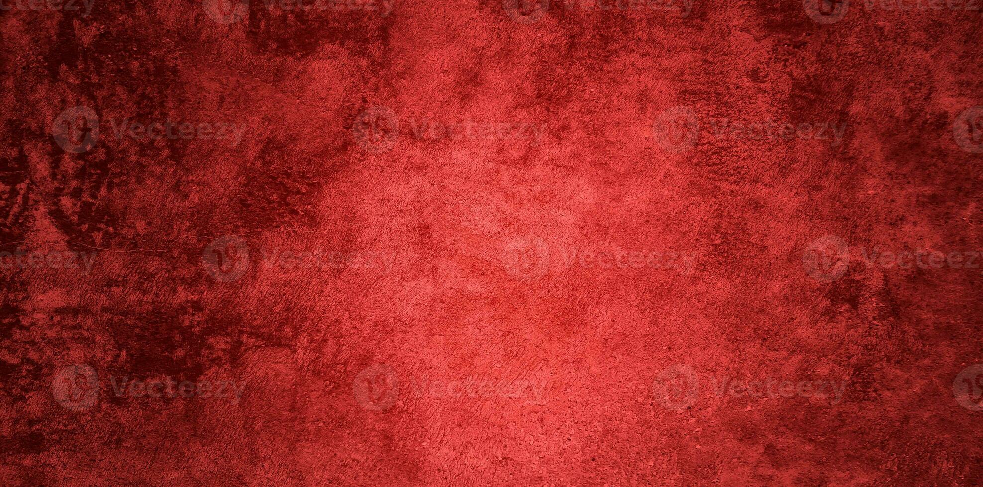 abstract grunge decorative relief red stucco wall texture wide angle rough colored background photo