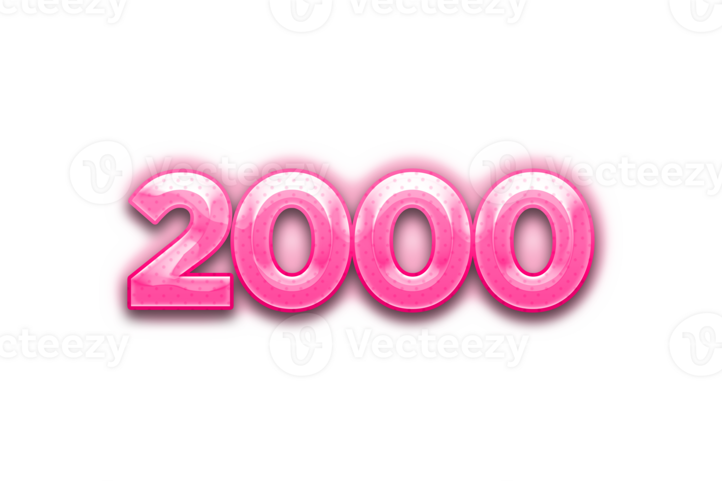 2000 subscribers celebration greeting Number with pink design png