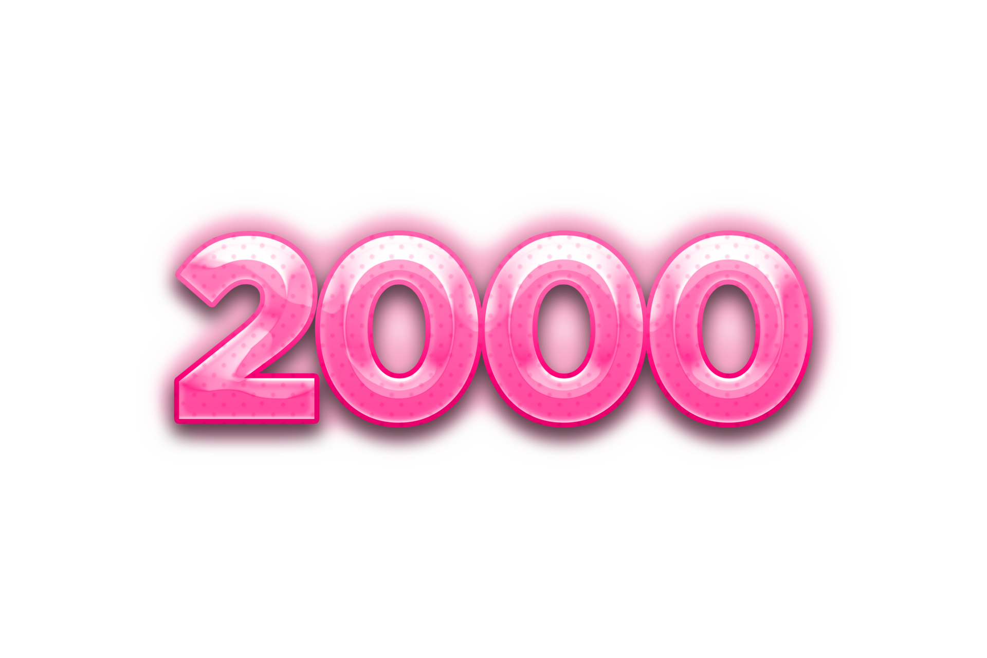 2000 subscribers celebration greeting Number with pink design