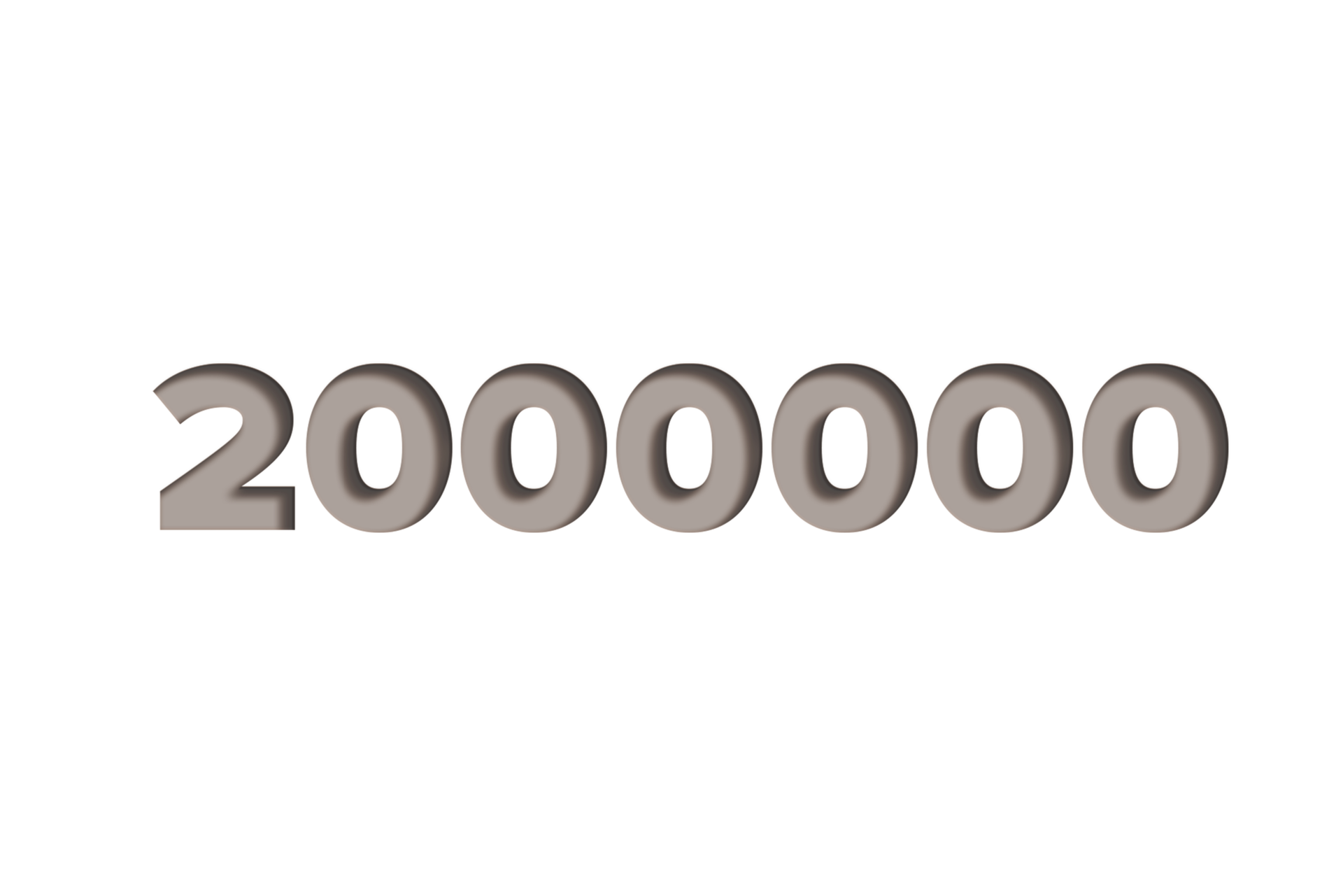 2000000 subscribers celebration greeting Number with wooden engraved ...