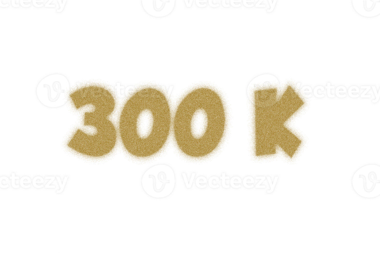 300 k subscribers celebration greeting Number with dust style design png