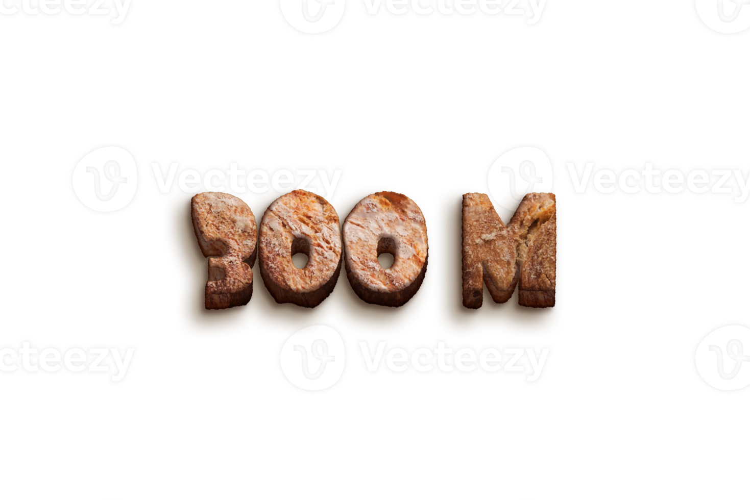 300 million subscribers celebration greeting Number with bakery design png