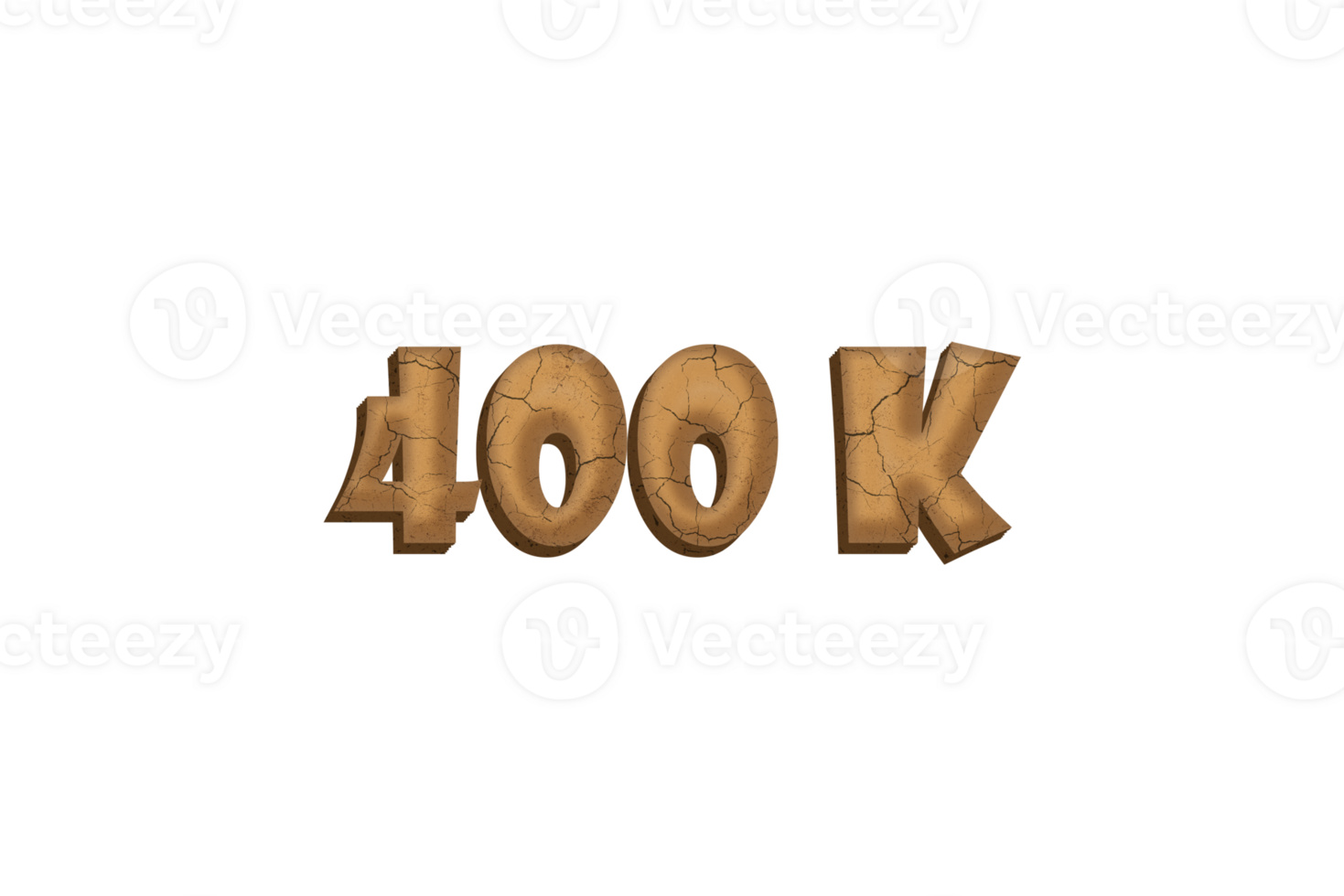 400 k subscribers celebration greeting Number with clay design png