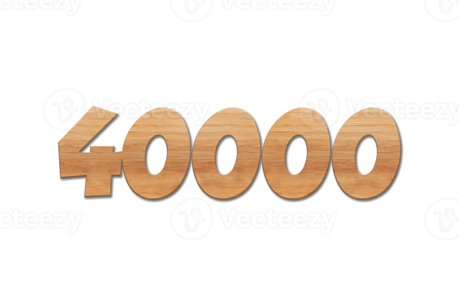 40000 subscribers celebration greeting Number with oak wood design png