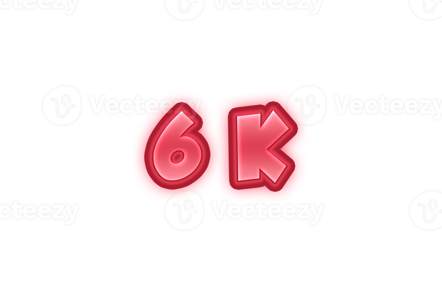 6 k subscribers celebration greeting Number with red embossed design png