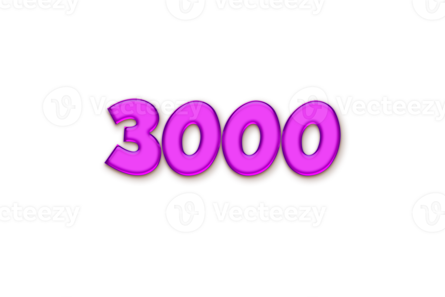 3000 subscribers celebration greeting Number with liquid design png