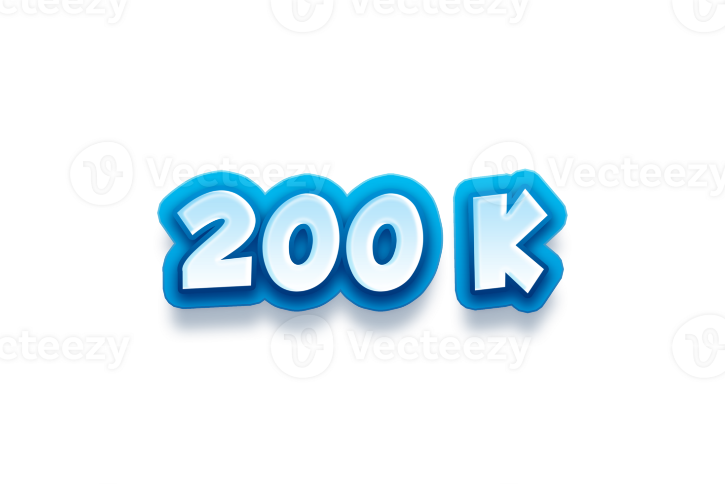 200 k subscribers celebration greeting Number with modren blue design png