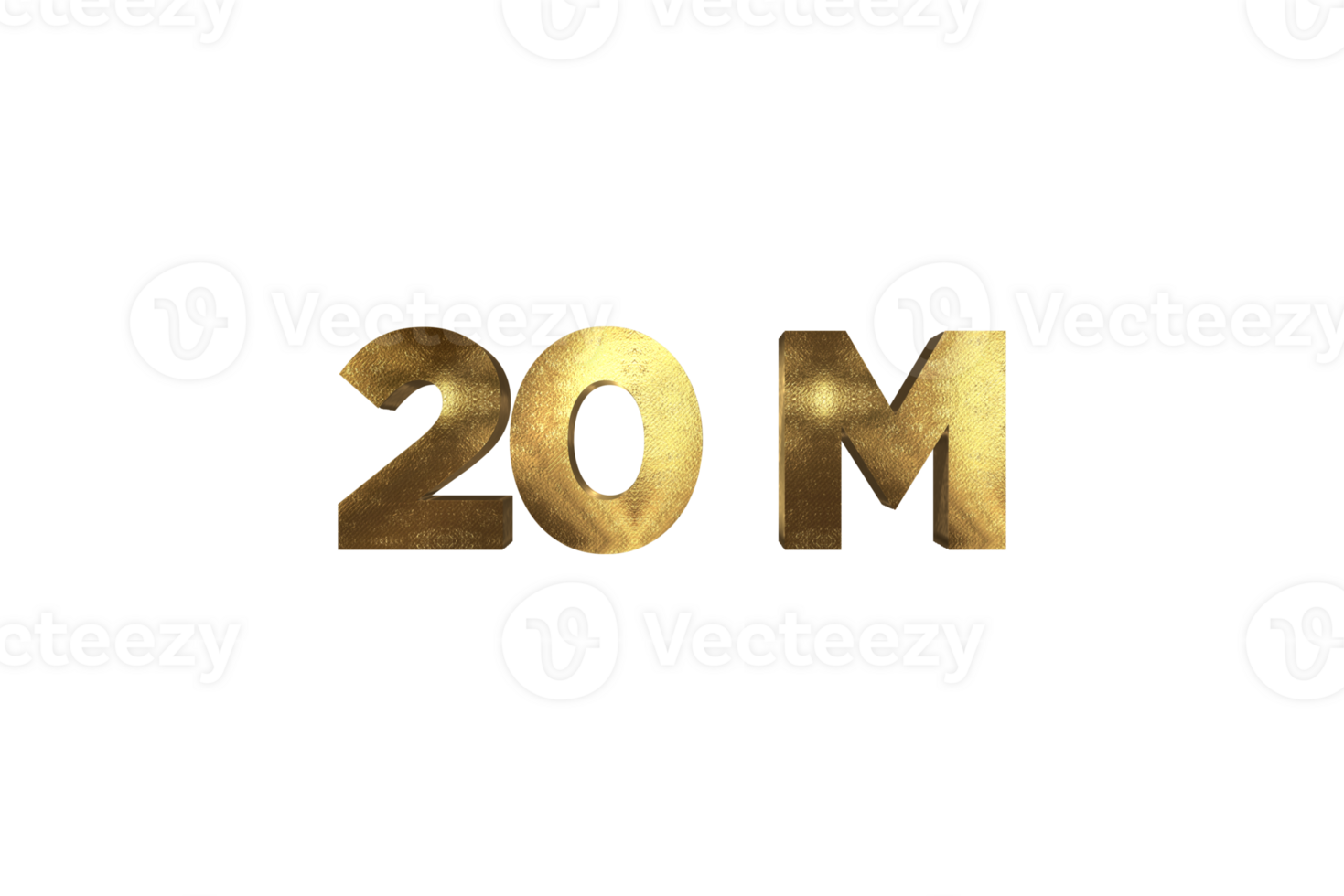 20 million subscribers celebration greeting Number with gold design png
