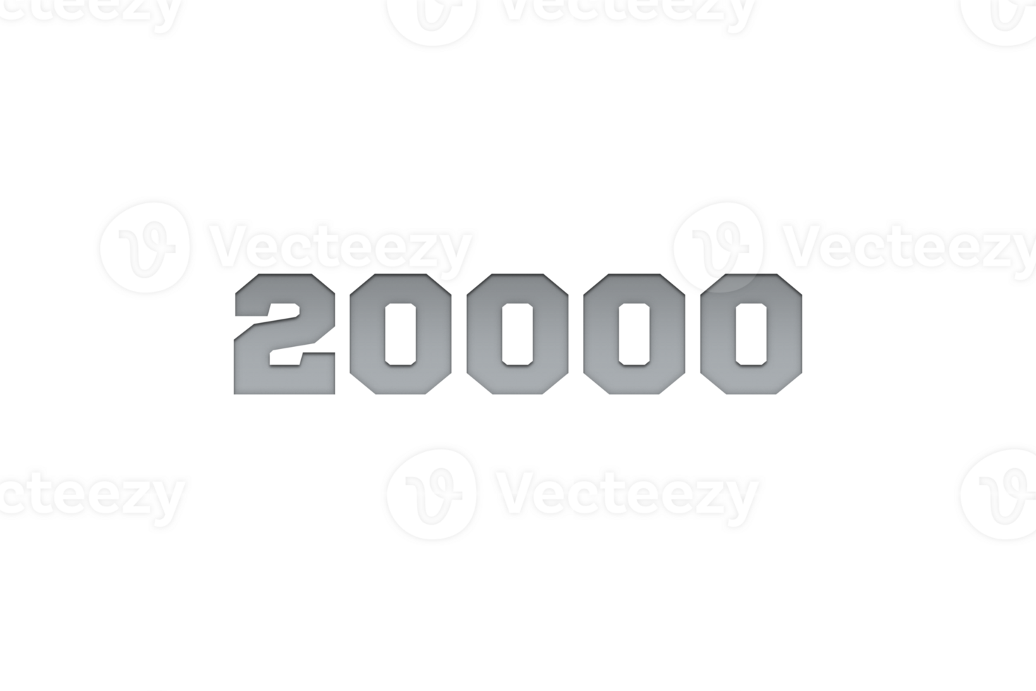 20000 subscribers celebration greeting Number with metal engrave design png
