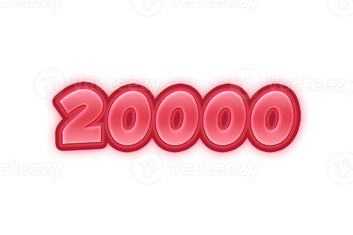 20000 subscribers celebration greeting Number with red embossed design png