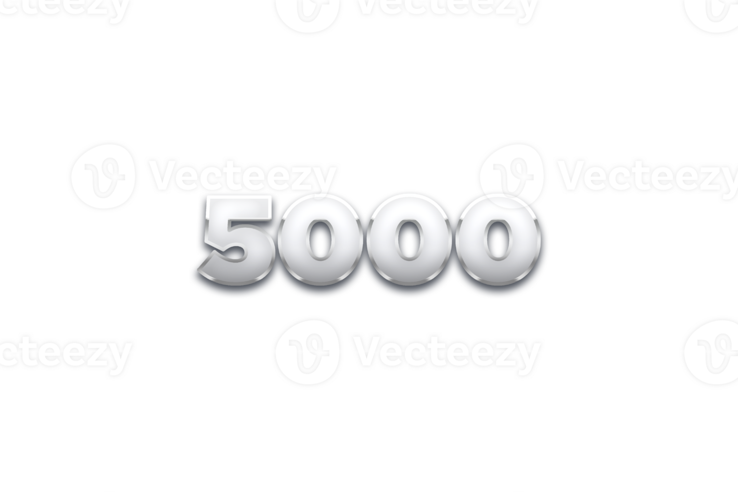5000 subscribers celebration greeting Number with metal design png