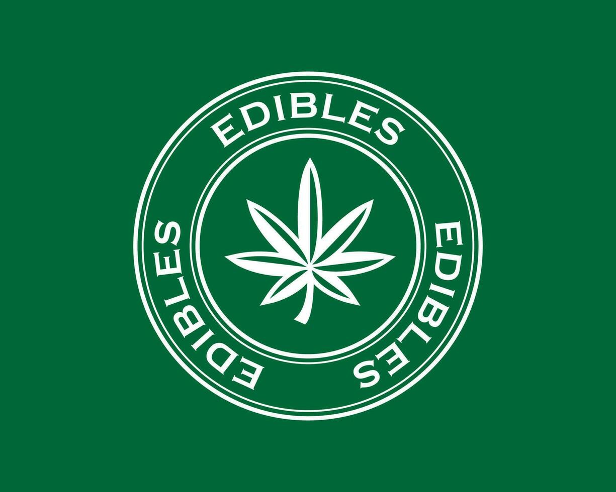 Edibles Hemp leaf logo design for Medical Cannabis clinic vector