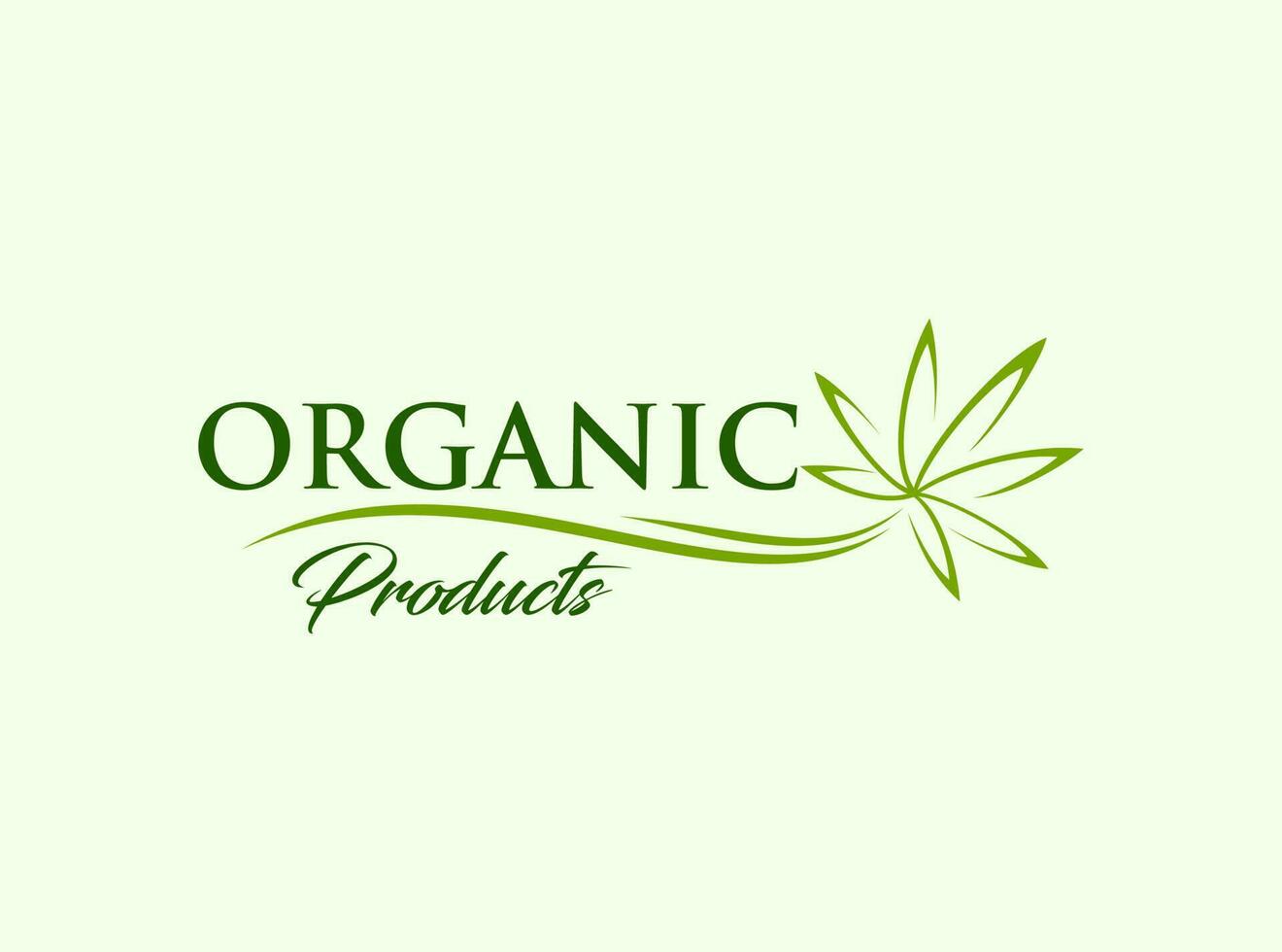 Organic Products Hemp leaf logo design concept vector