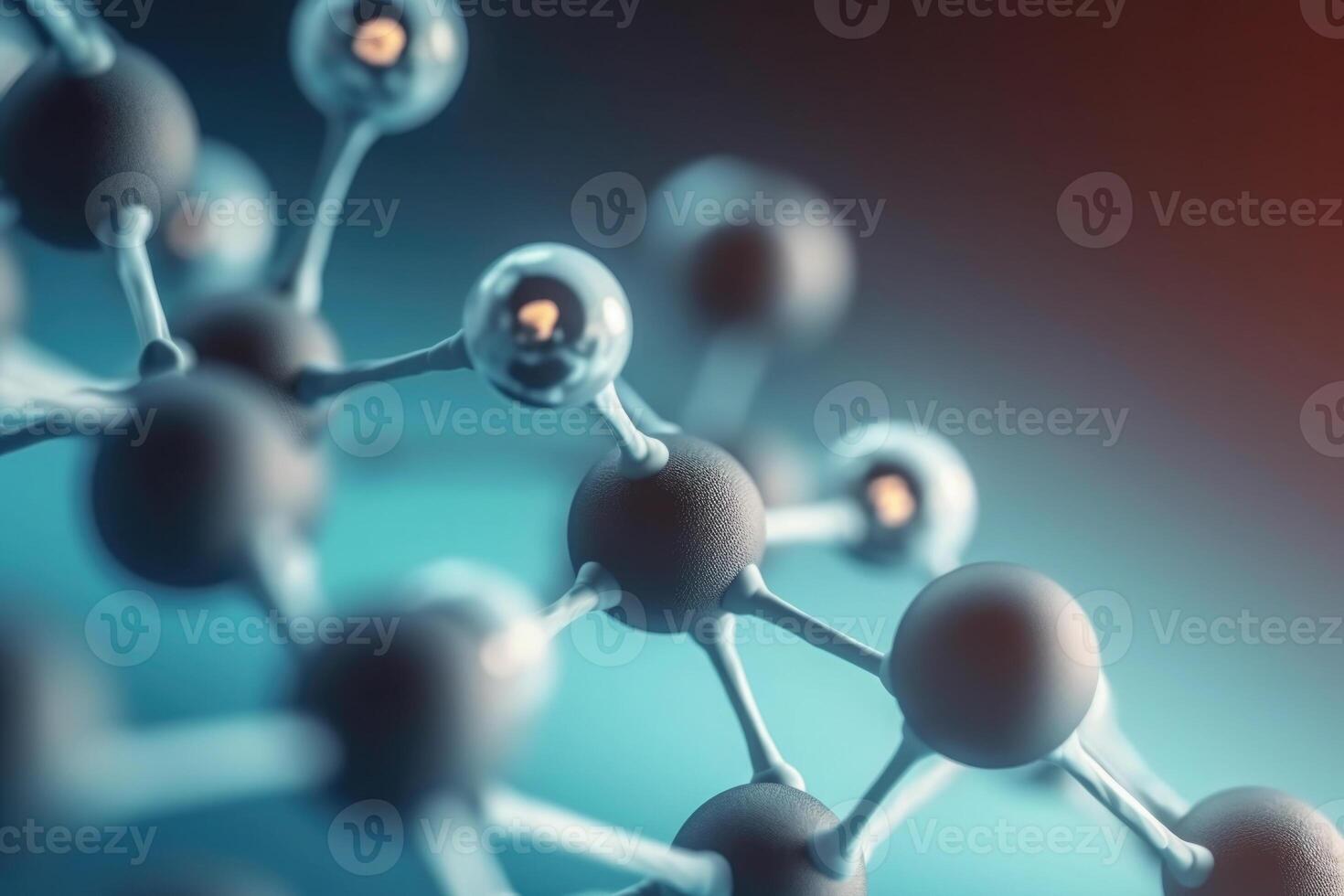 Molecular structure with connections between atoms. photo