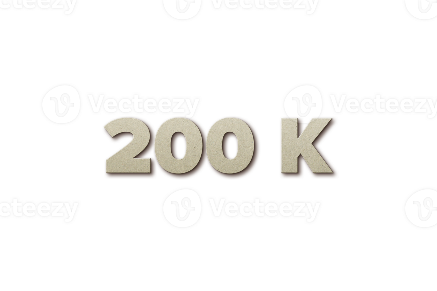 200 k subscribers celebration greeting Number with card board 2 design png