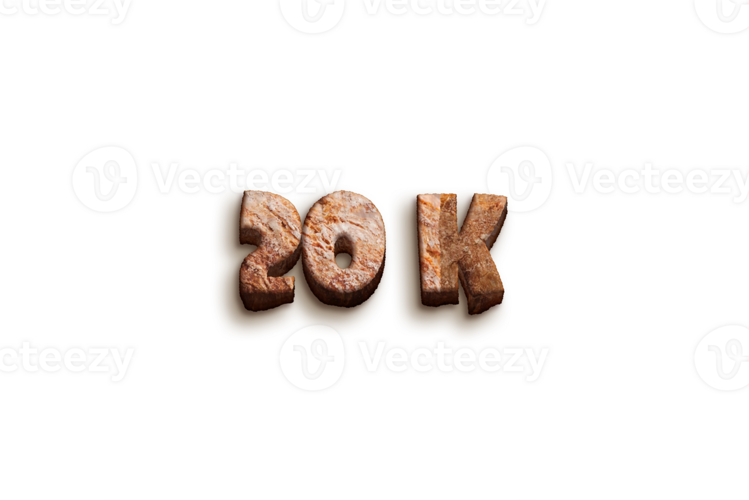 20 k subscribers celebration greeting Number with bakery design png