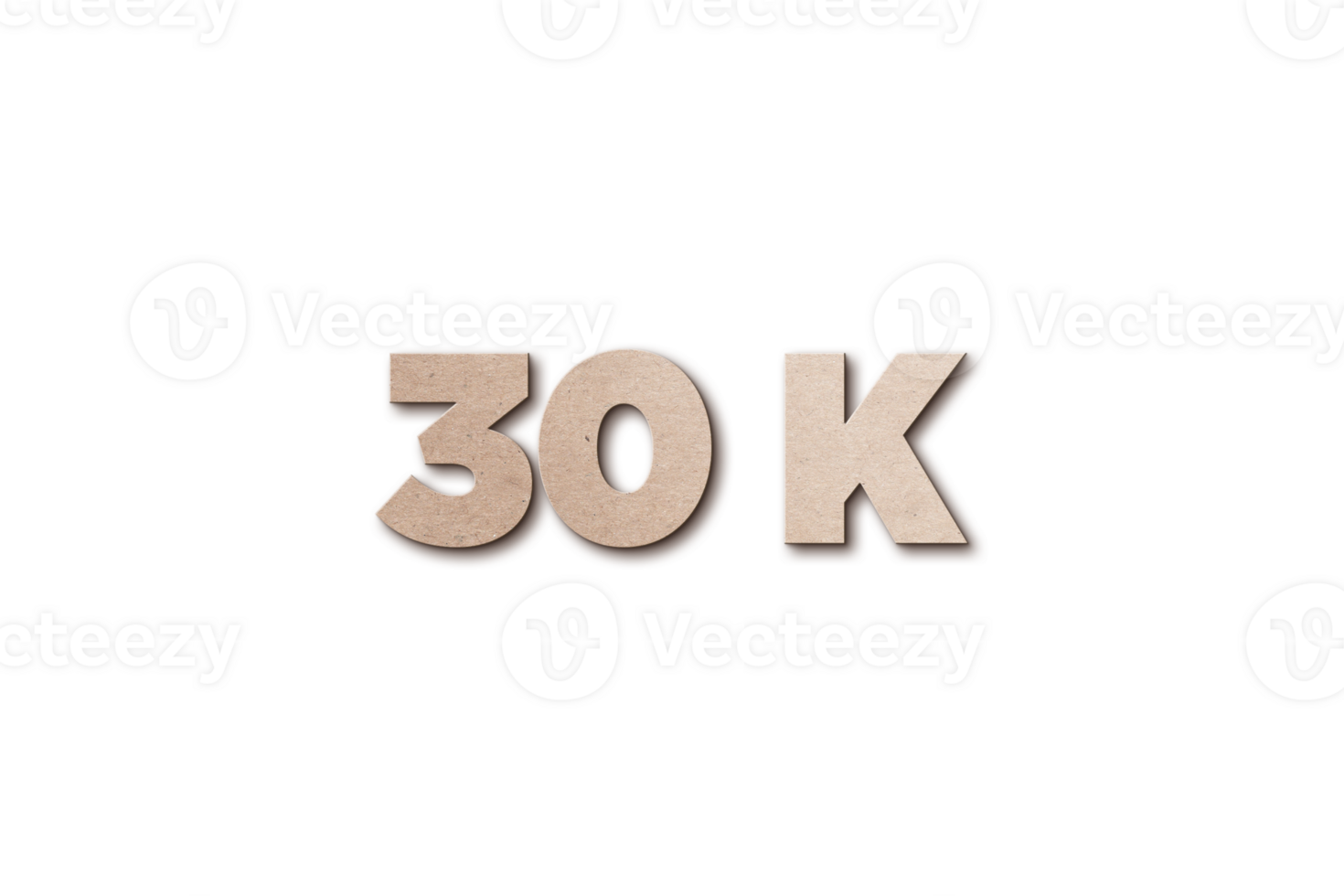 30 k subscribers celebration greeting Number with card board design png