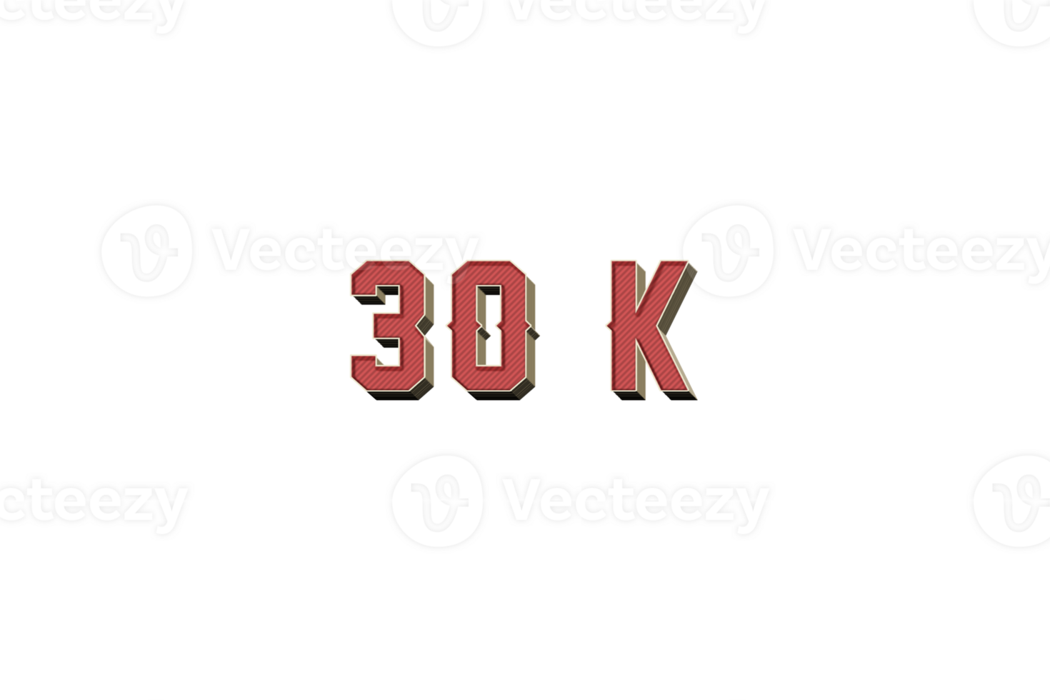 30 k subscribers celebration greeting Number with retro design png