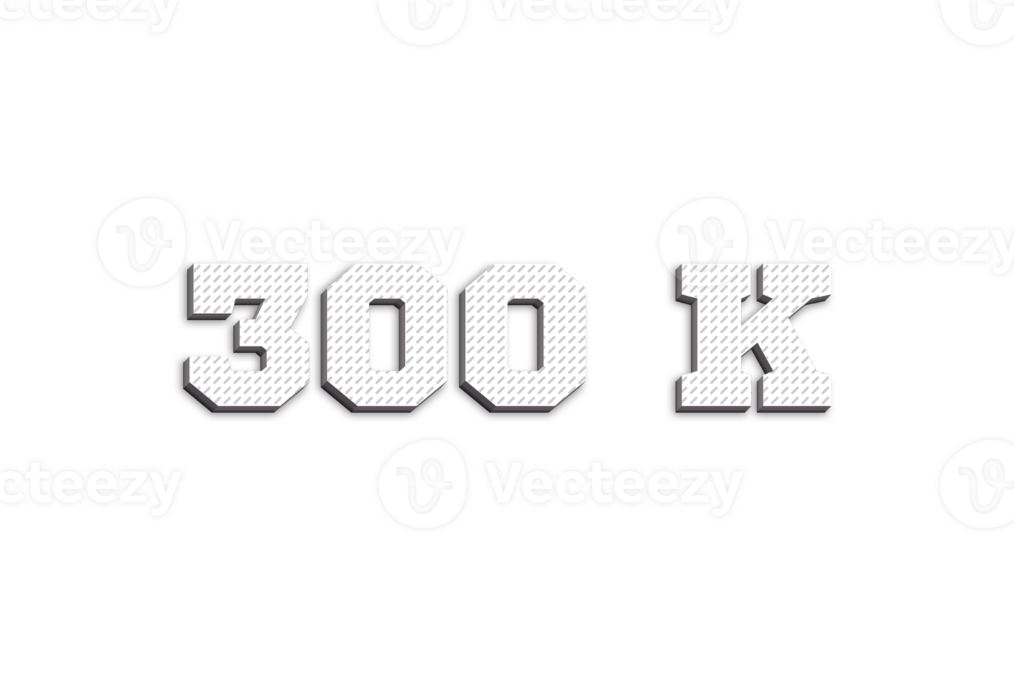 300 k subscribers celebration greeting Number with 3d paper design png