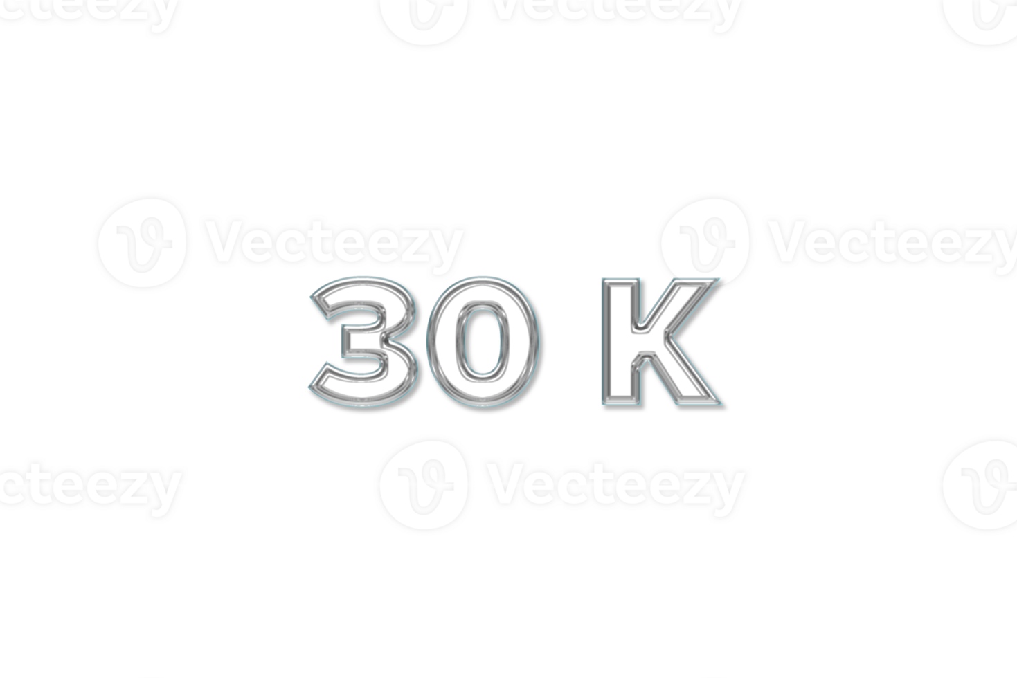 30 k subscribers celebration greeting Number with glass design png