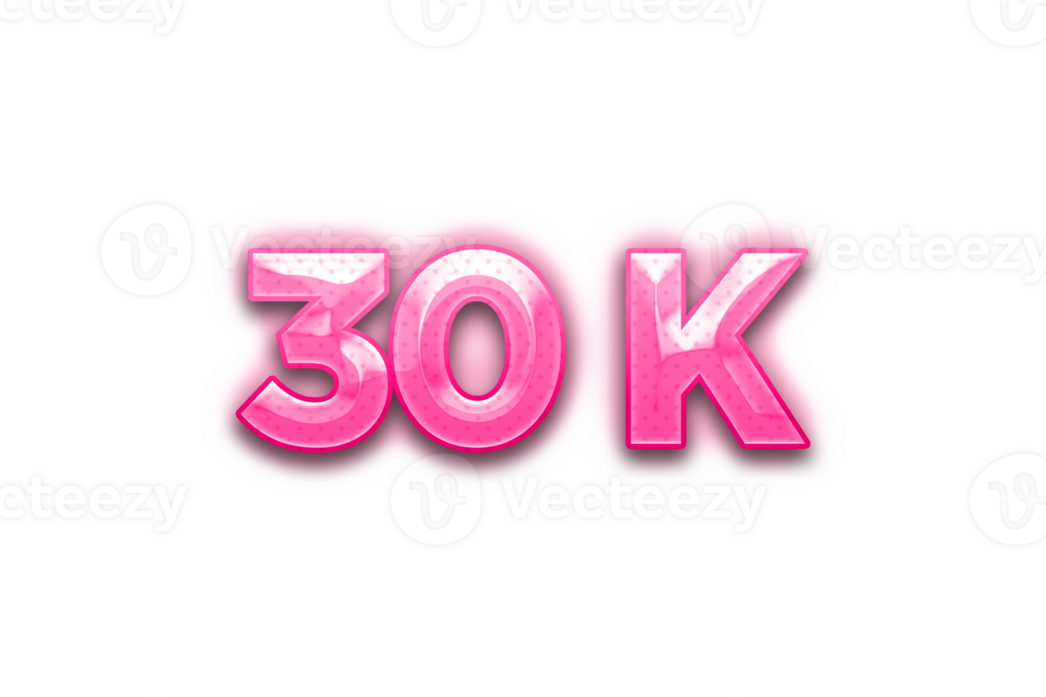 30 k subscribers celebration greeting Number with pink design png