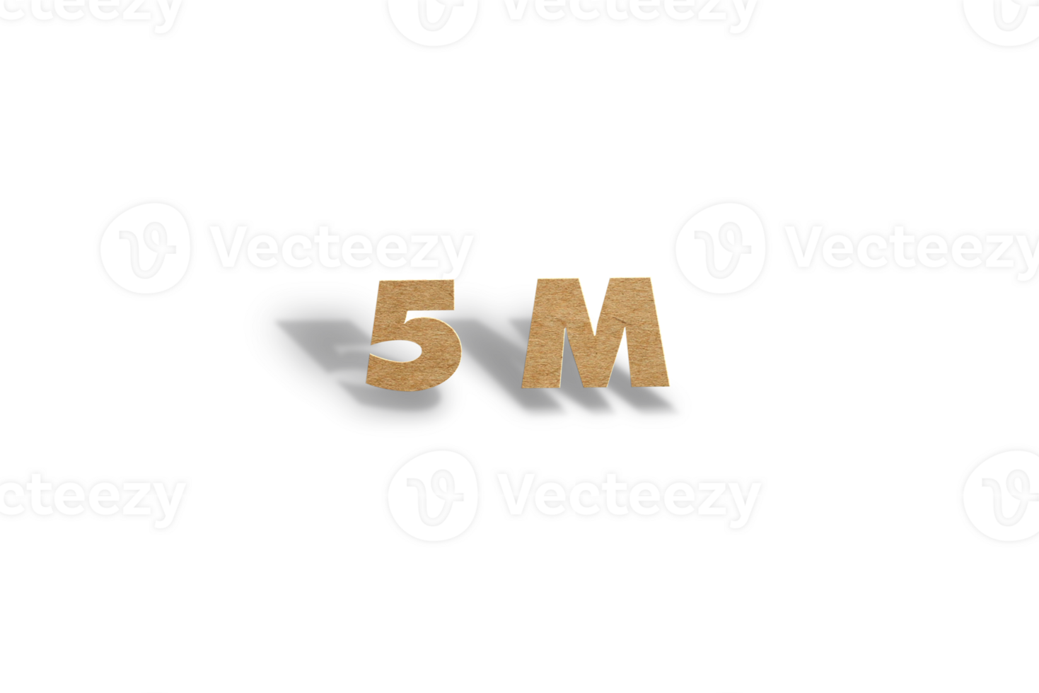 5 million subscribers celebration greeting Number with hard card cutted design png