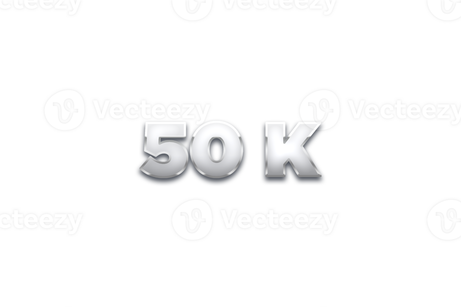 50 k subscribers celebration greeting Number with metal design png