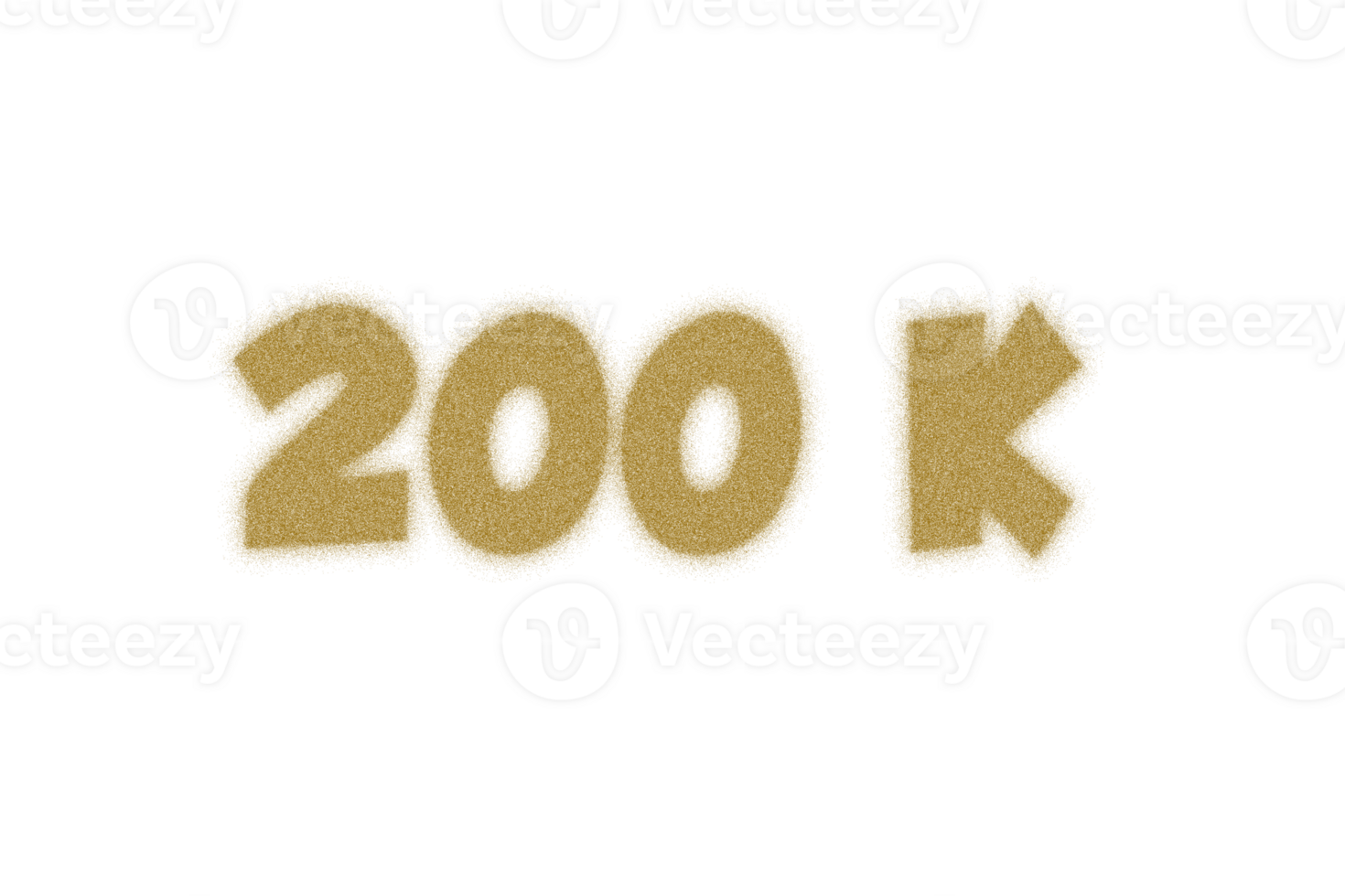 200 k subscribers celebration greeting Number with dust style design png