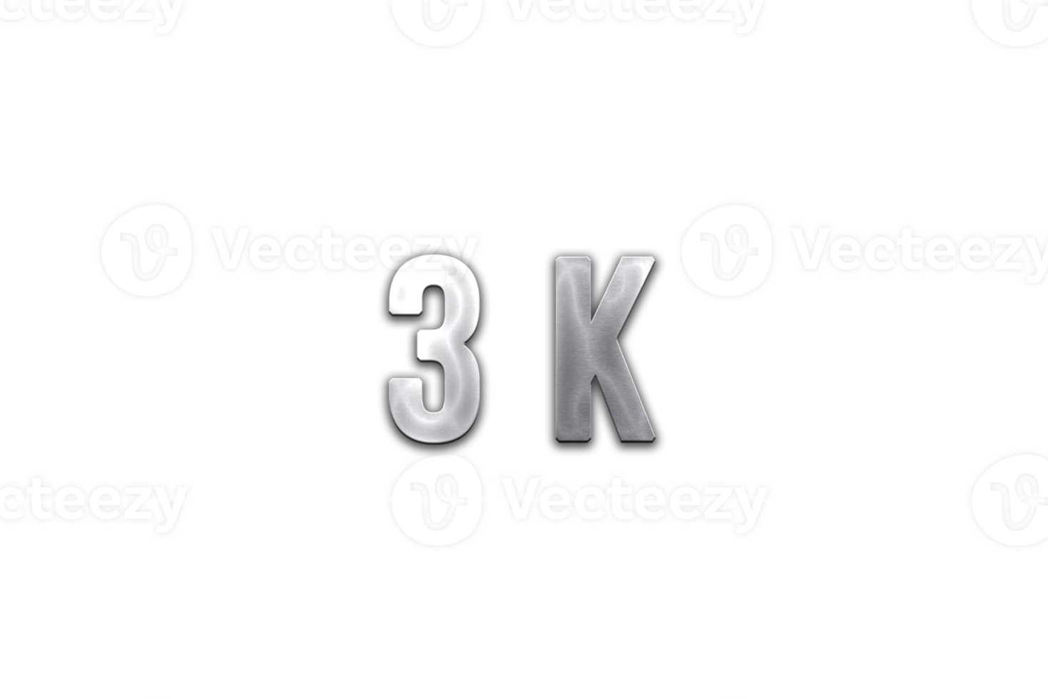3 k subscribers celebration greeting Number with steel design png