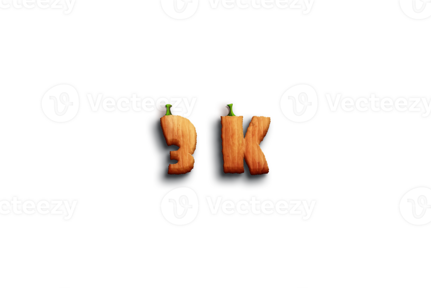 3 k subscribers celebration greeting Number with pumpkin design png
