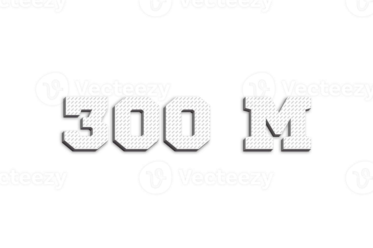 300 million subscribers celebration greeting Number with 3d paper design png