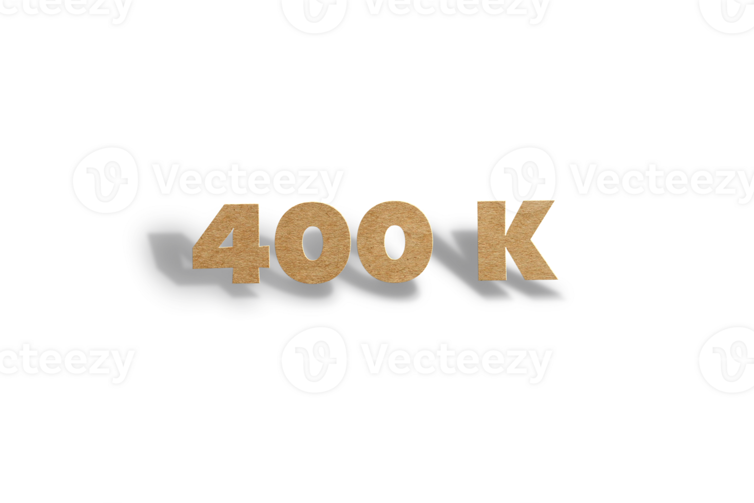 400 k subscribers celebration greeting Number with hard card cutted design png