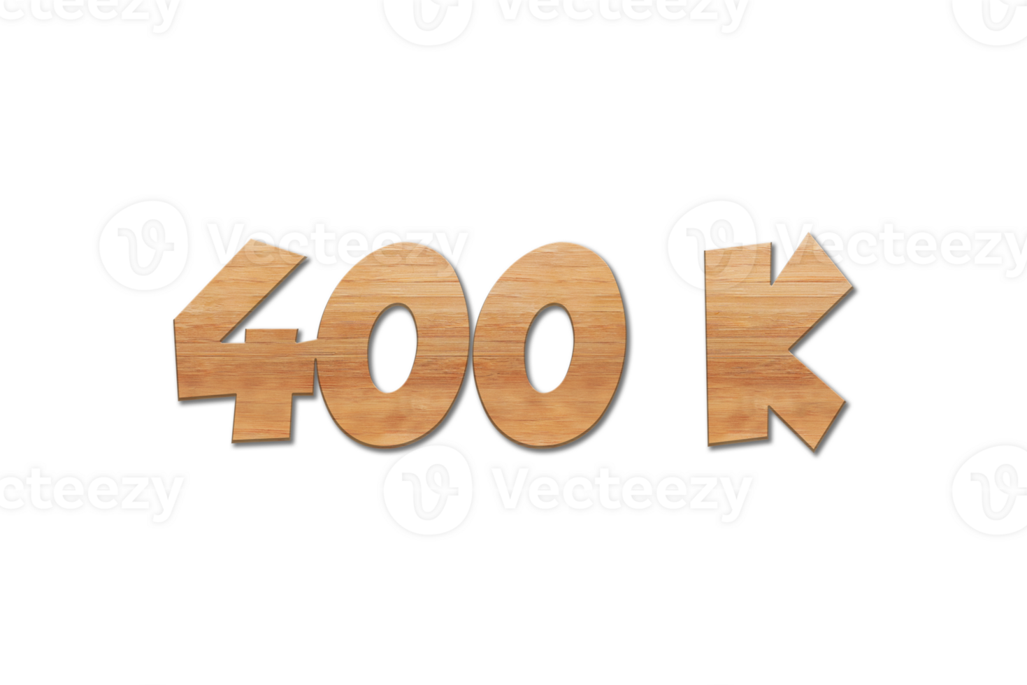 400 k subscribers celebration greeting Number with oak wood design png