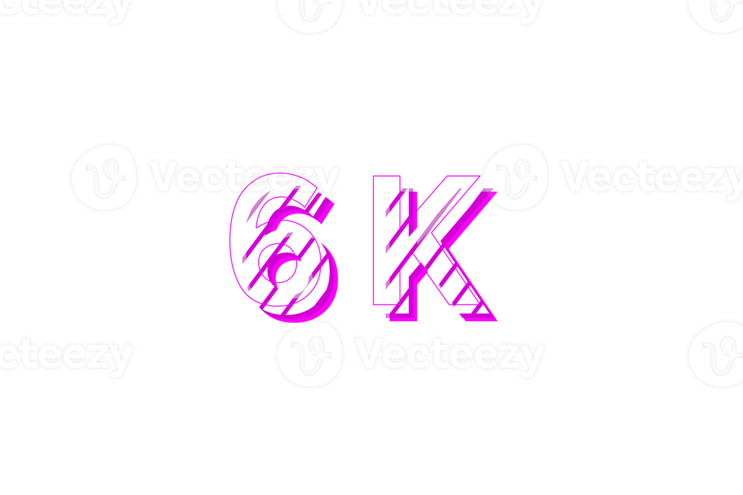 6 K subscribers celebration greeting Number with stripe design png