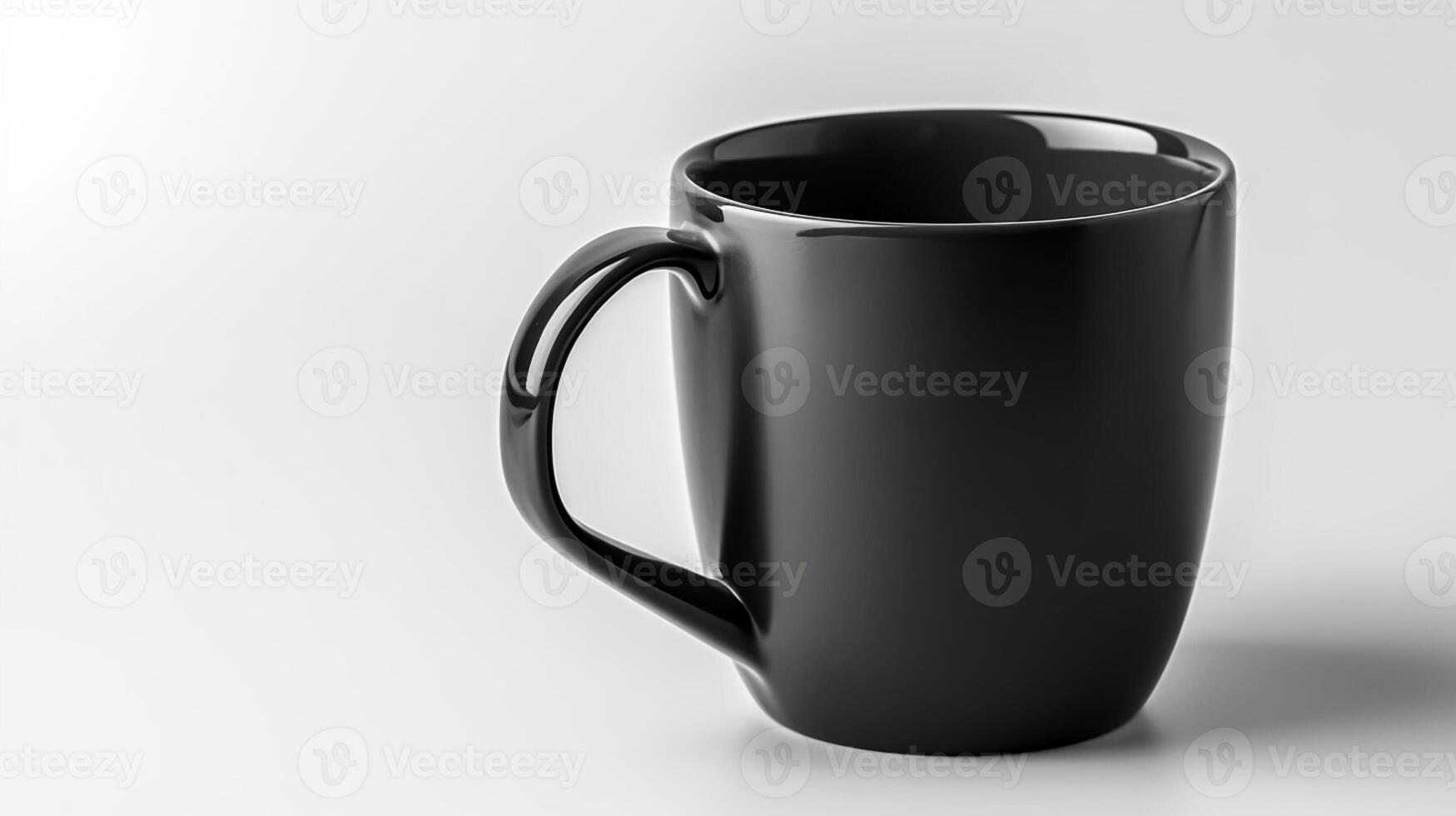 Black Mugs. cup Mockup isolated on white background, photo