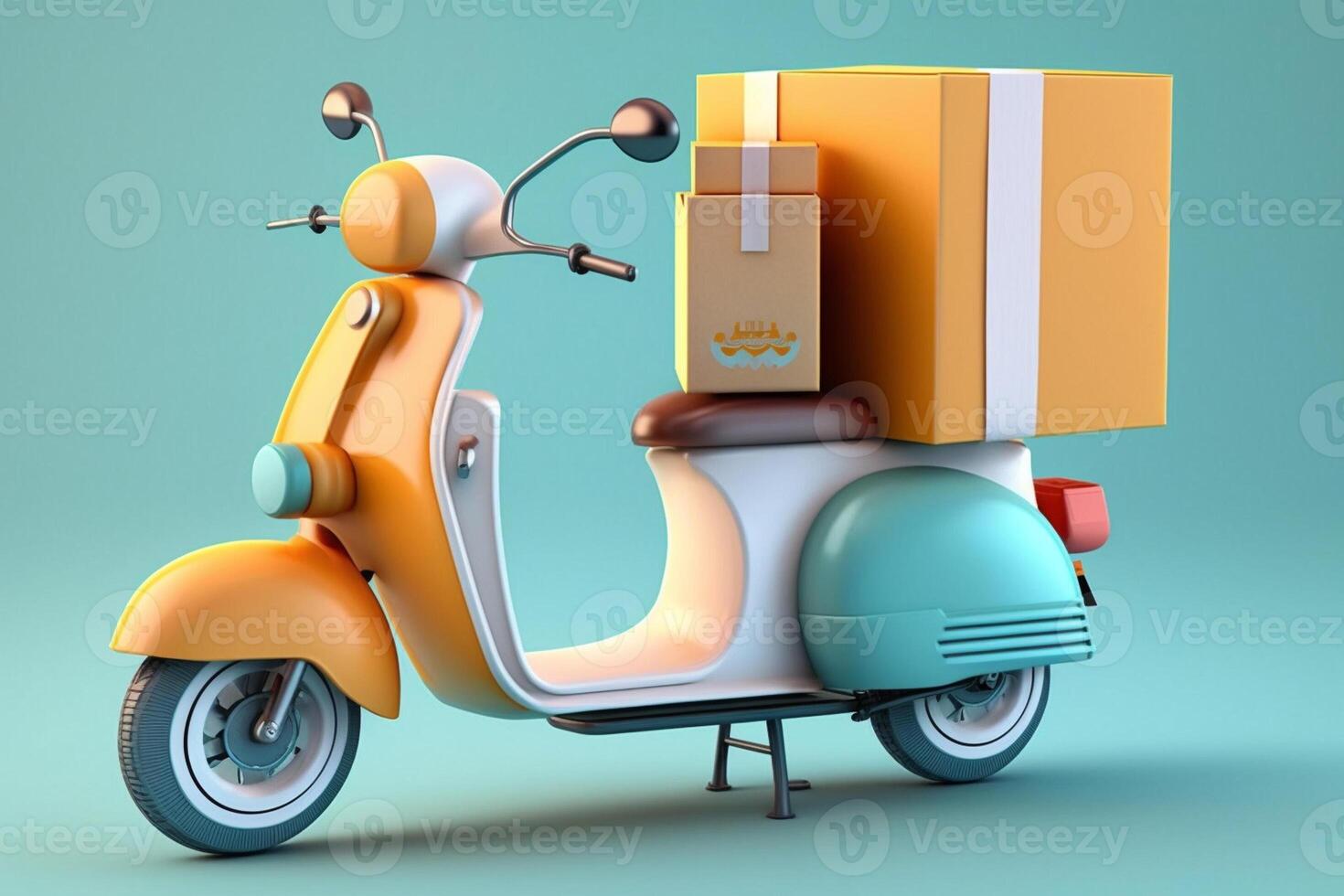 Delivery scooter or bike with boxes, photo