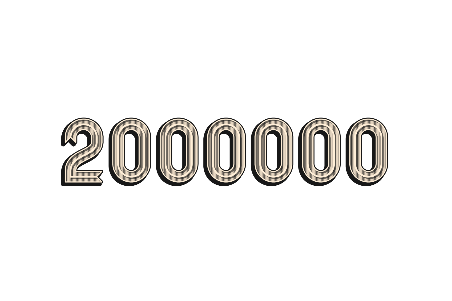 2000000 subscribers celebration greeting Number with vintage design ...