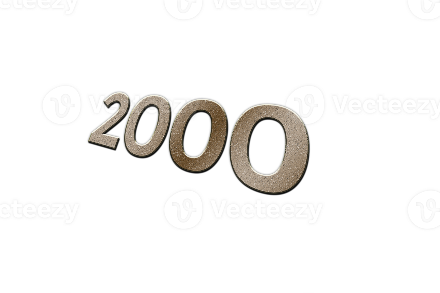 2000 subscribers celebration greeting Number with metal design png
