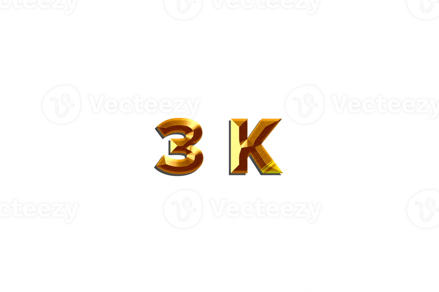 3 k subscribers celebration greeting Number with golden design png