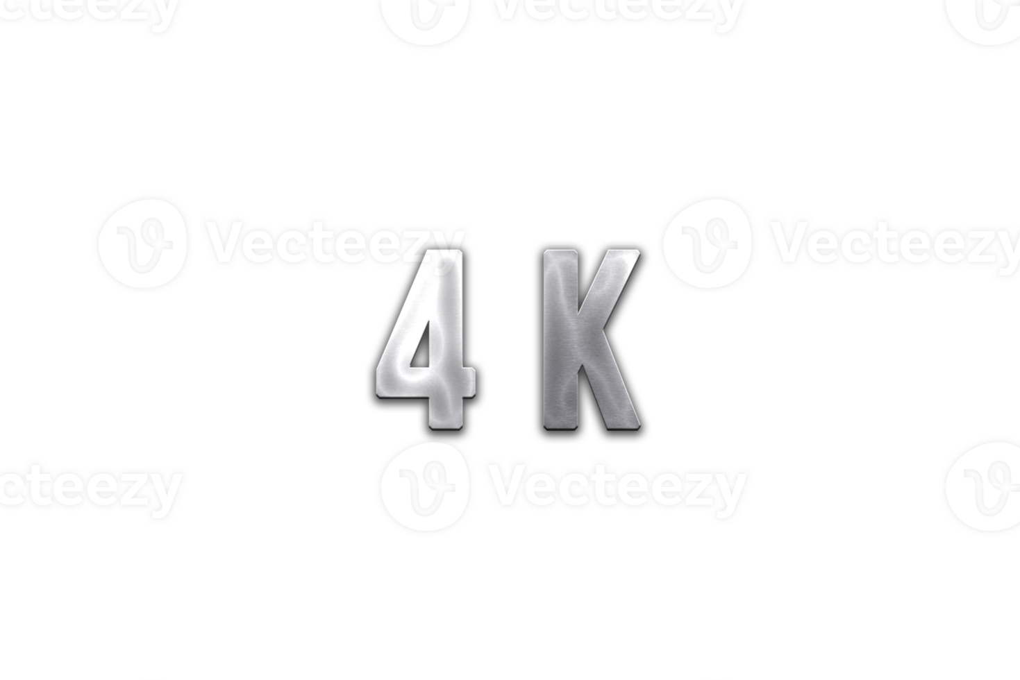 4 k subscribers celebration greeting Number with steel design png